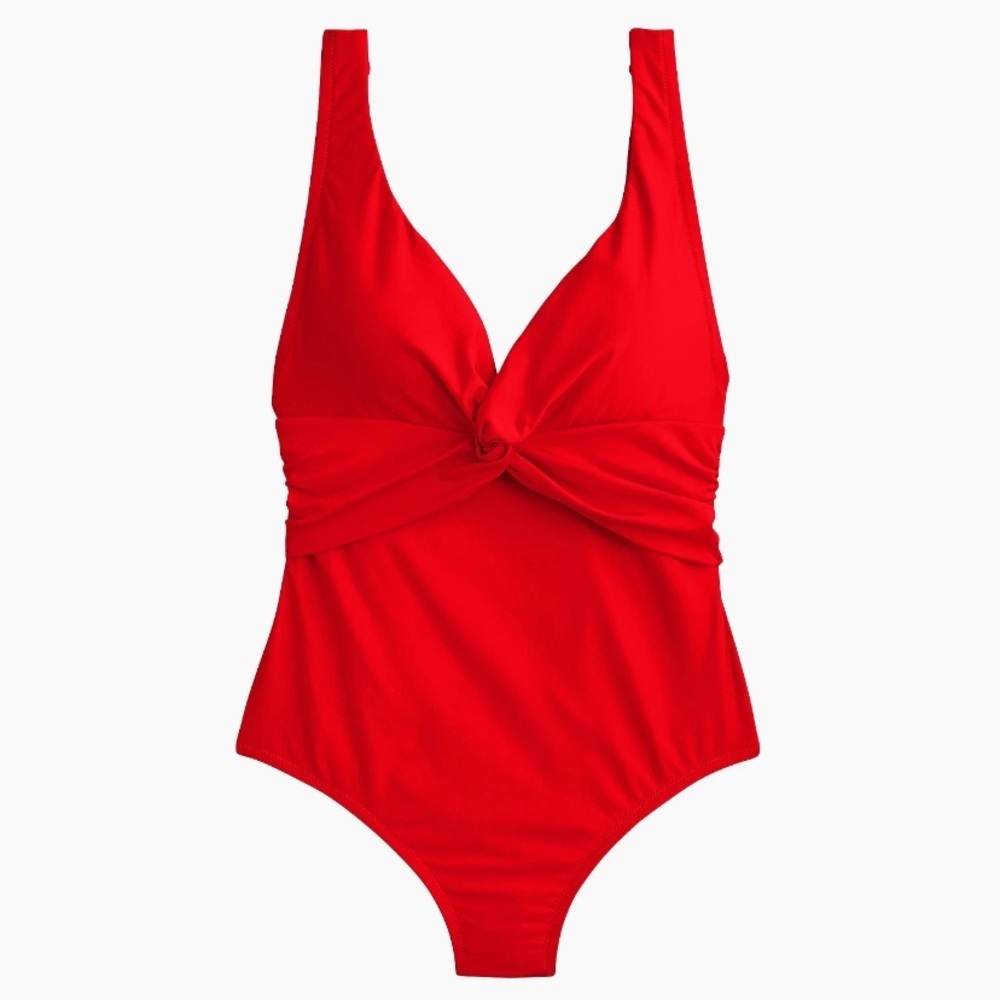 J. Crew Red Twist-Front One-Piece Swimsuit 14